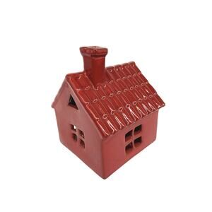House Ceramic Pottery Redware Votive Candle Lantern Holder